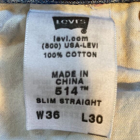 Levi’s 514 Men’s Denim Jeans Slim Straight Size 36x30 - Picture 6 of 10